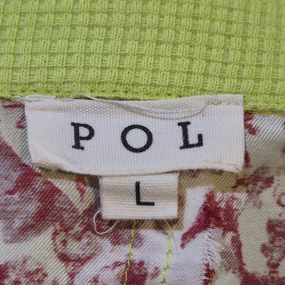 POL Patchwork Oversized Button Down, Lace Floral … - image 5